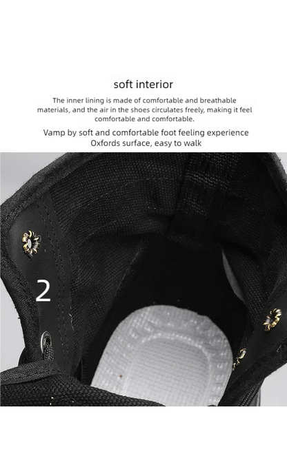 Men's boots four seasons high-top casual boots canvas boots soft-soled non-slip thick-soled outdoor boots fashion tooling boots
