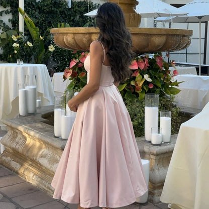 Summer Long Evening Dress Elegant 2025 New Arrivals Spaghetti Strap Corset Bustier Dress Satin Prom Dress Women
