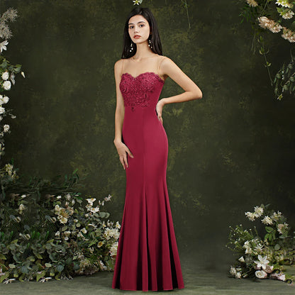 Women Mermaid Evening Dresses Mint Green Gold Appliqués Beads Sweetheart Illusion Backless Maxi Gowns Vestido de Festa