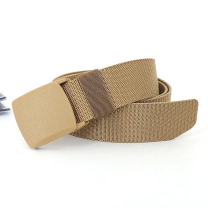 3.8X110cm High Quality Automatic Buckle Nylon Men Belt Outdoor Hunting Multifunctional Tactical Canvas Camouflage Belt for Women