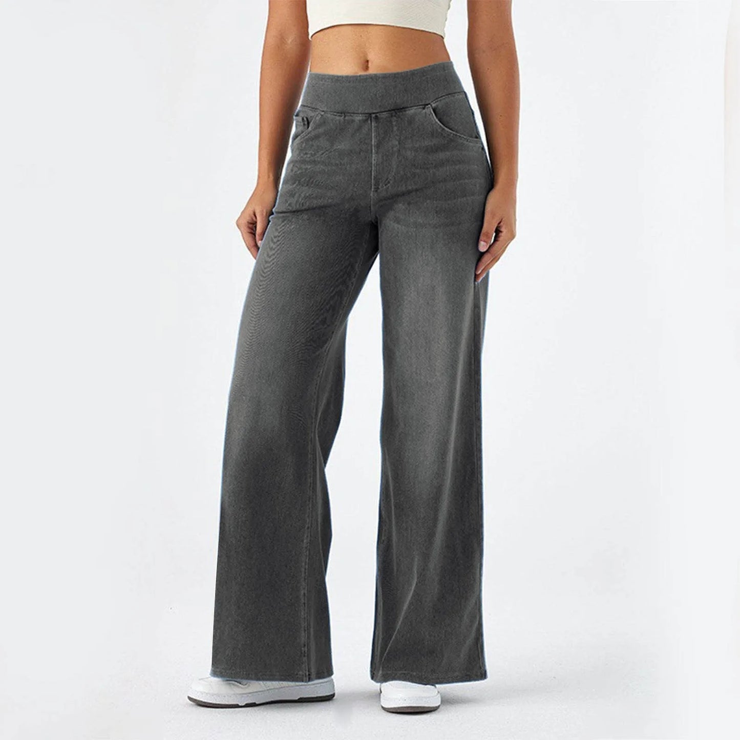 Fashion Baggy Jeans For Women Bleached Vintage High Waist Pants