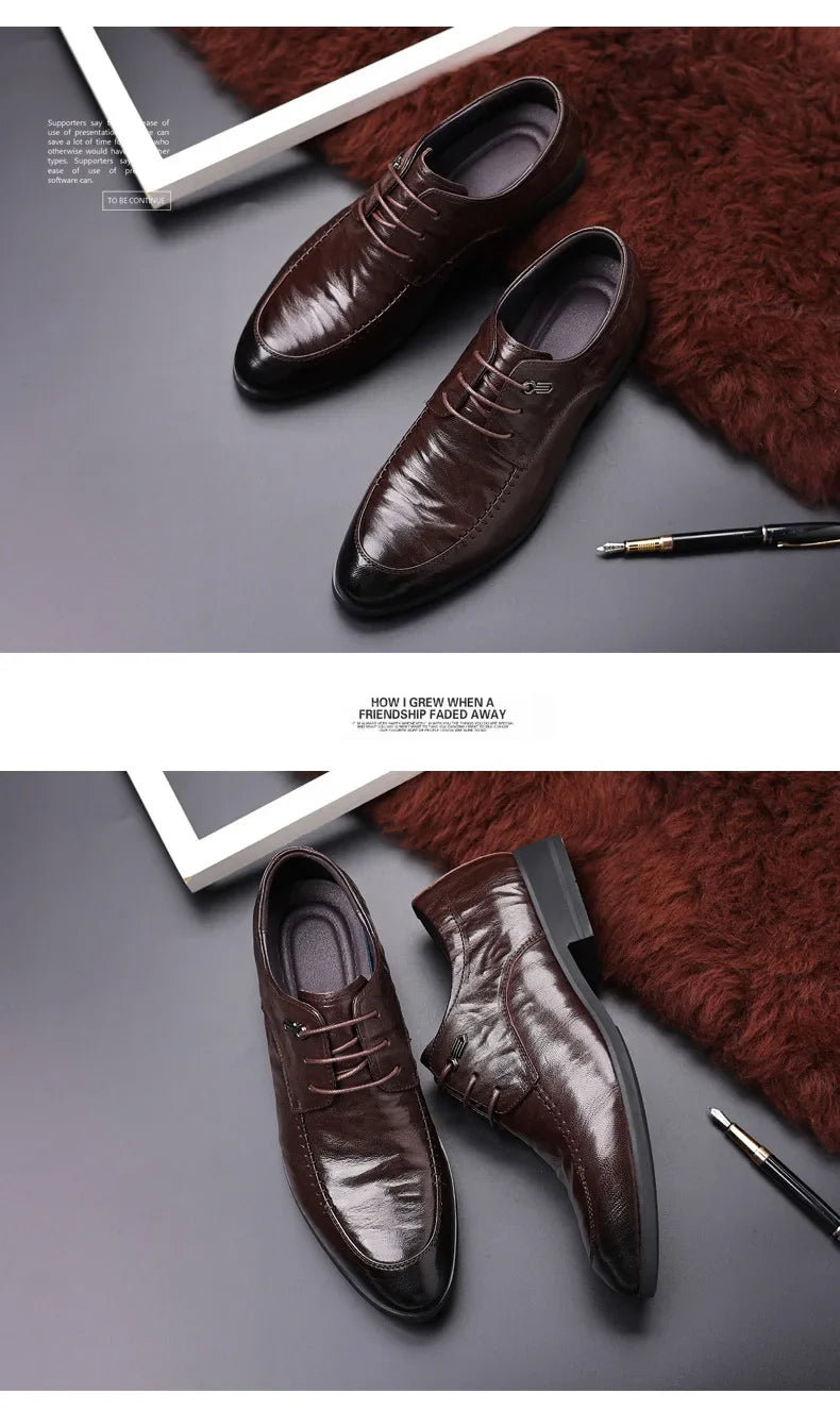 Spring Business Dress Men Leather Shoes Men British Top Sheepskin Shoes