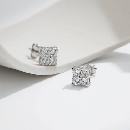 Simple D Color Moissanite 925 Sterling Silver Dazzling Lab Created Diamond Ideal Cut Stud Earrings For Women Jewelry