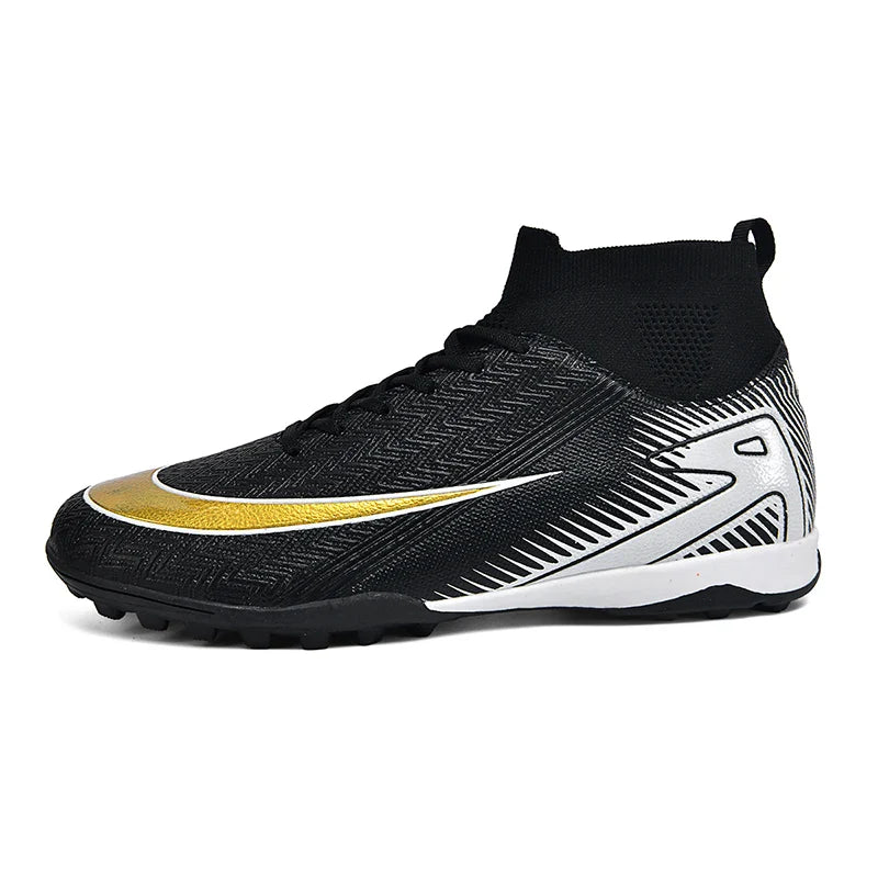 High Top Men Soccer Shoes Professional Football Boots Breathable Wear Resistant Training Match Sneakers Non Slip for Adult Sport