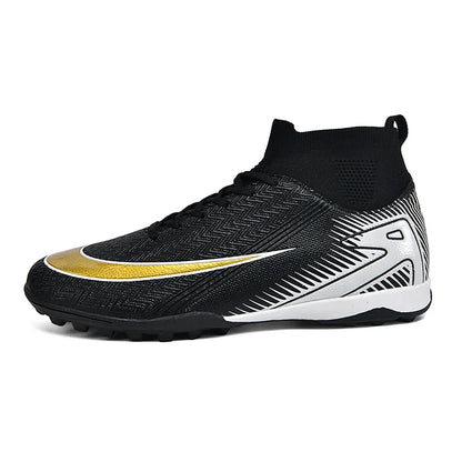 High Top Men Soccer Shoes Professional Football Boots Breathable Wear Resistant Training Match Sneakers Non Slip for Adult Sport