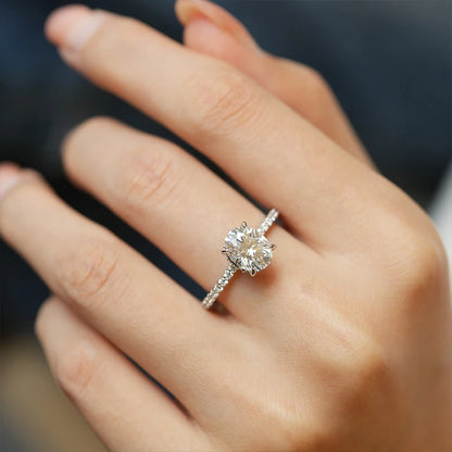 1ct 2ct 3ct Oval Cut Moissanite Rings for Women 925 Sterling Silver Lab Diamond Wedding Engagement Ring Gemstone Band
