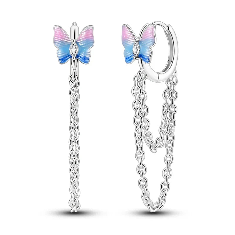 925 Sterling Silver Multi Layer Starry Tassel Drop Earrings Women Earrings Charm Trend Versatile Party Jewelry Gifts