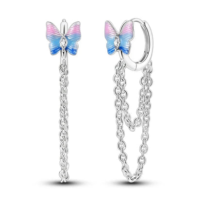 925 Sterling Silver Multi Layer Starry Tassel Drop Earrings Women Earrings Charm Trend Versatile Party Jewelry Gifts