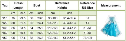 Princess Dress for Girls Elsa Anna Cosplay Costume Kids Jasmine Belle Cinderella Aurora Halloween Christmas Party Elegant Dress