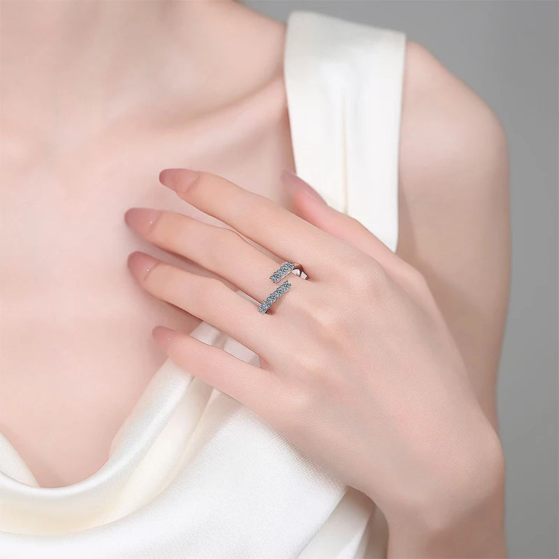 Full 3mm Moissanite Wedding Ring 925 Sterling Silver Eternity Band Engagement Bride Party Rings For Women Fine Jewelry