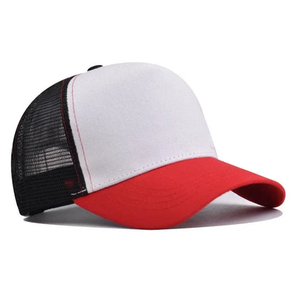 Custom Trucker Hat Logo Cotton Mesh Breathable Baseball Cap Women Men Summer Sunshade Mesh Cap 5 Panels Truck Hat Cap Wholesale