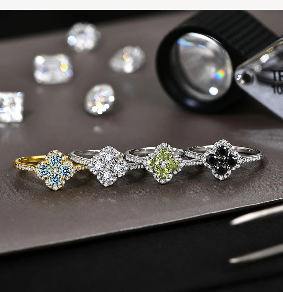 Classic Moissanite Rings for Women D Color VVS1 Real 925 Sterling Silver Engagement Wedding Party Exquisite FineJewelry