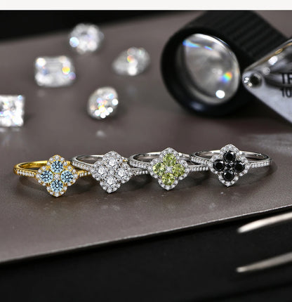 Classic Moissanite Rings for Women D Color VVS1 Real 925 Sterling Silver Engagement Wedding Party Exquisite FineJewelry
