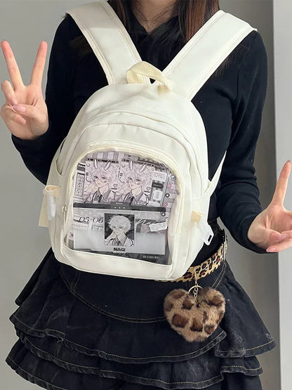Cute Mini Backpack Women Kawaii Ita Bag Sweet Girl Transparent Rucksack DIY Personality Display Knapsack Lolita Shoulder Bag