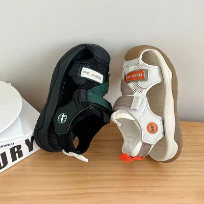 Boys' Sandals Children's Toddler Shoes 1-12 Years Beige Children's Beach Sandals Black Versatile Casual Kids' Sports Sandals