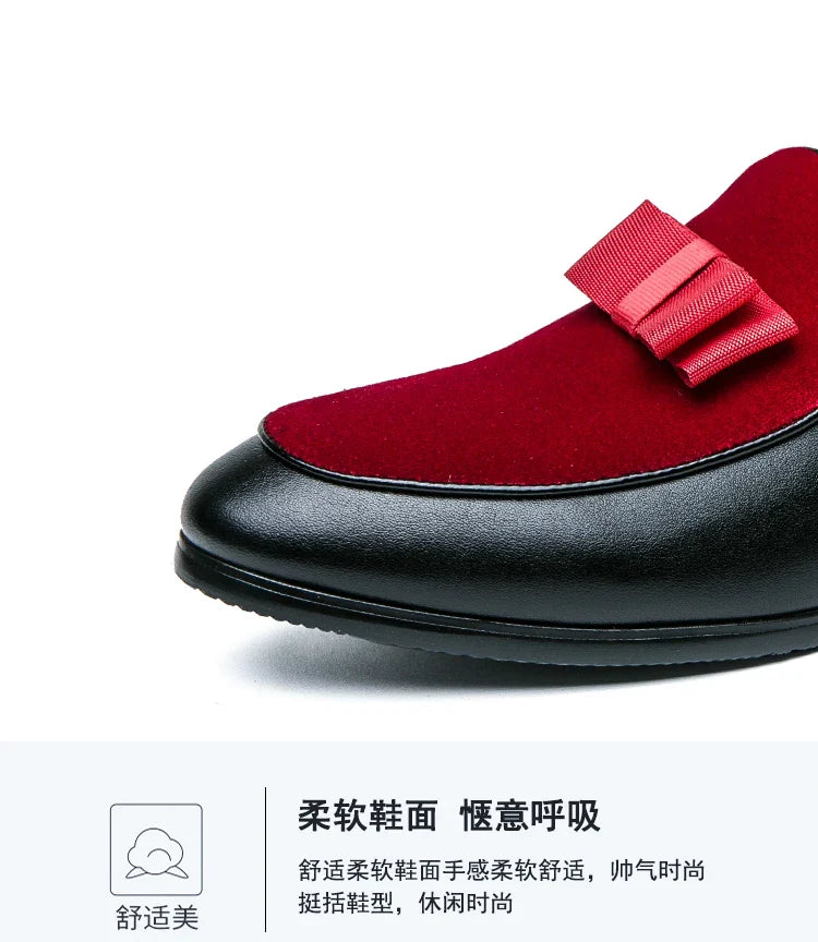 Social Leather Men British Business shoes Men Brogue Shoe Wedding Men's Dress Formal Shoes Large Size 48 Bow Loafers Male