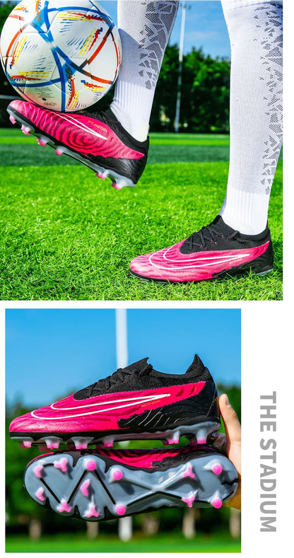 Men Training Football Boots Non-Slip Soccer Shoes Outdoor Cleats Futsal Breathable Sneakers Unisex Comfortable FG/TF Ultralight