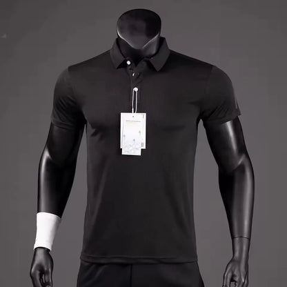 Polo Shirt Men Casual Solid Breathable Shirt Summer Sportswear Quick Dry Jerseys Tops Camisa Polo Shirts Reflective Strip Sleeve