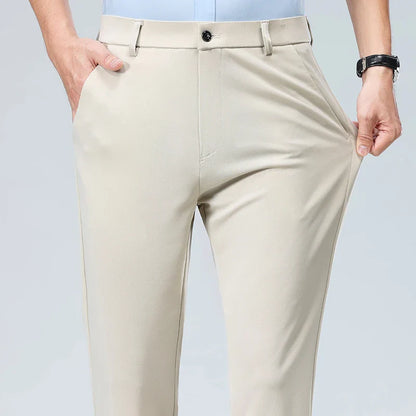 Mens Black Slim Fit Stretch Dress Pants Professional Office Trousers