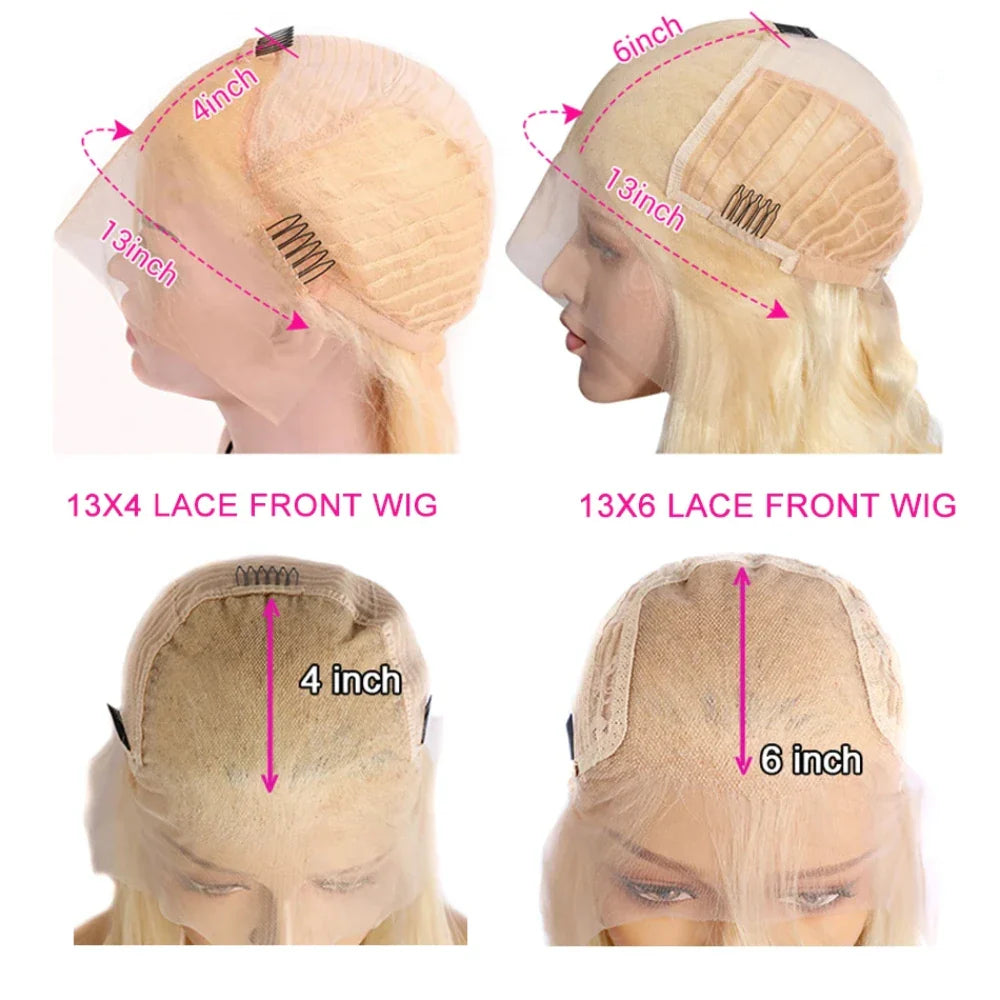Honey Blonde 613 Straight Remy Hair Wigs 13x4 13x6 HD Transparent Lace Frontal Wigs Pre Plucked Brazilan 200% Density Human Hair