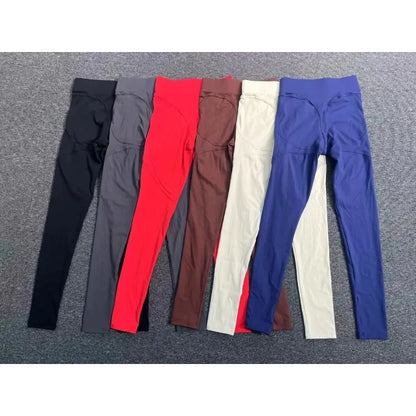 Gym Workout Yoga Fitness Sports Suit Short-sleeved Top Padded-free High-waisted Hip-lifting Trousers Outdoors Leisure Sportswear