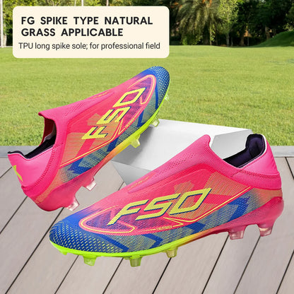 Classic Style AG FG football shoes PU Fabric Ventilated Upper TPU Wearproof Outsole Unisex Kids Outdoor Football Shoes