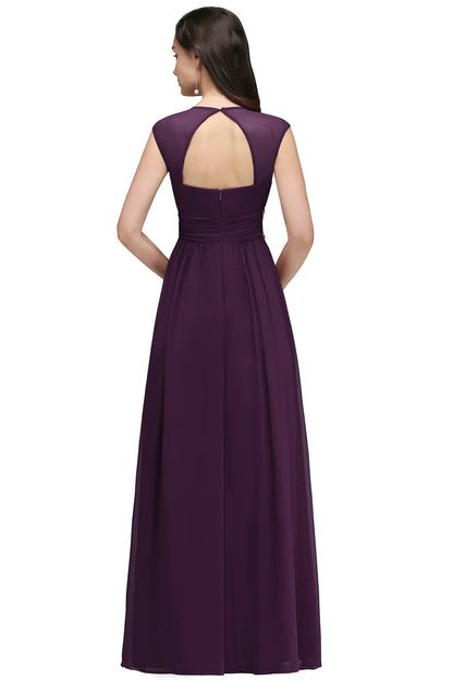 2024 Royal Blue Chiffon Bridesmaid Dress Evening Dress V-Neck Crystal Beaded Backless Wedding Dress Shipping Wthin 24 Hours