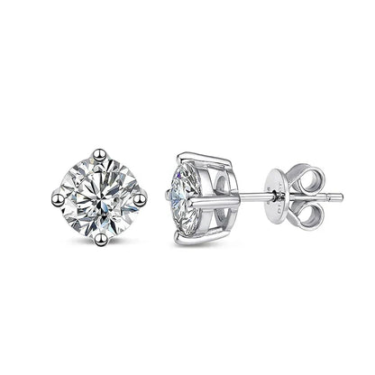0.1-3CT Test Passed Moissanite Studs Earrings for Men Women S925 Silver Platinum Plated Bride Wedding Lab Diamond Studs