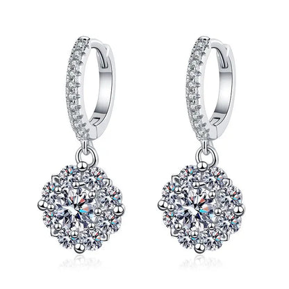 0.5 Carat D Color Moissanite Diamond Screw Earrings for Women S925 Sterling Silver Plated PT950 Drop Earring Fine Jewelry