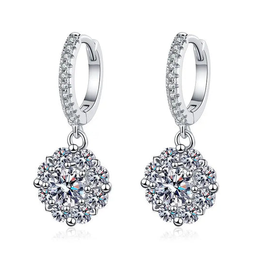 0.5 Carat D Color Moissanite Diamond Screw Earrings for Women S925 Sterling Silver Plated PT950 Drop Earring Fine Jewelry