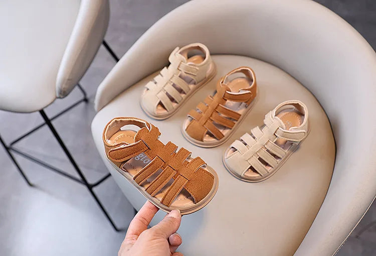 1-6 Years Children Summer Outdoor Beach Shoes Girls Princess Vintage Suede Sandals for Kids Boy 2026 New Arrival Footwear I01121