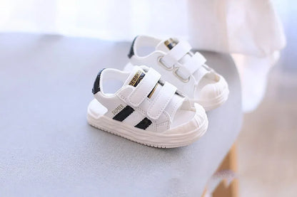 PU Leather Summer Sandals For Children 2024 Trend Fashion Boys Girls Beach Shoes Anti-slippery Soft-soled Toddler Shoes Footwear