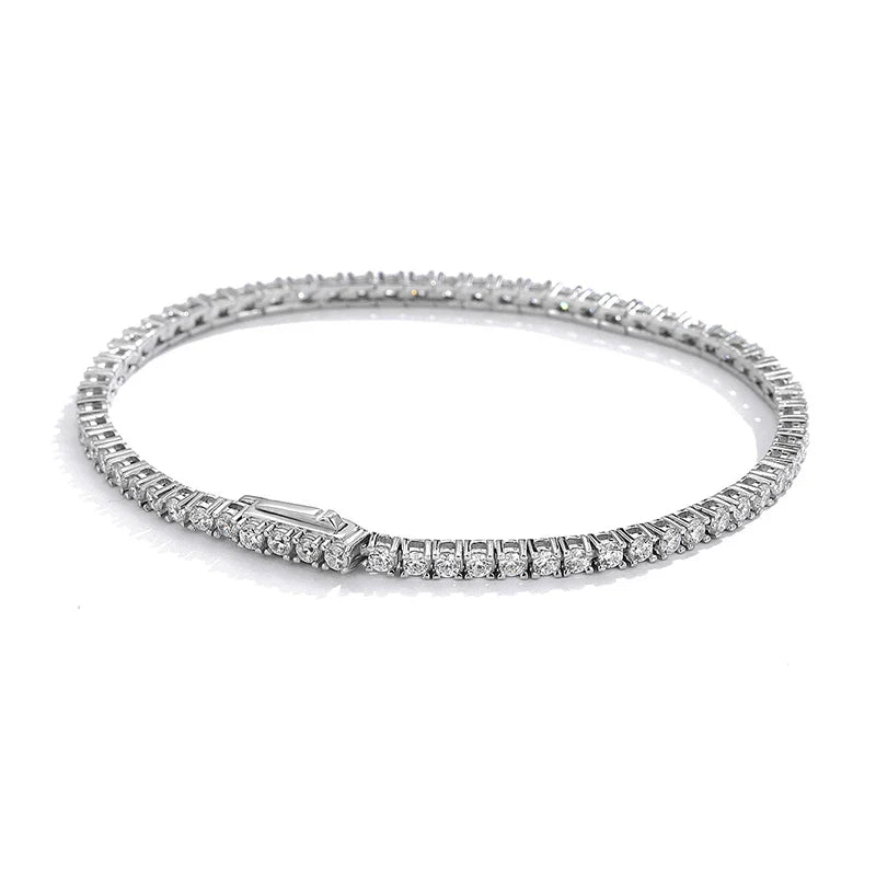 2mm Blue High Carbon Diamond Tennis Bracelet for Women 925 Sterling Silver Color Gemstone Bracelets Party Jewelry Gifts