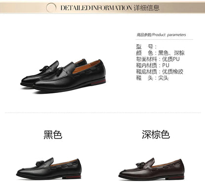 Men's Leather Shoes Fashion Business Formal Dress Loafers Moccasins Luxury 2026 Doudou shoes British Korean version plus size 48