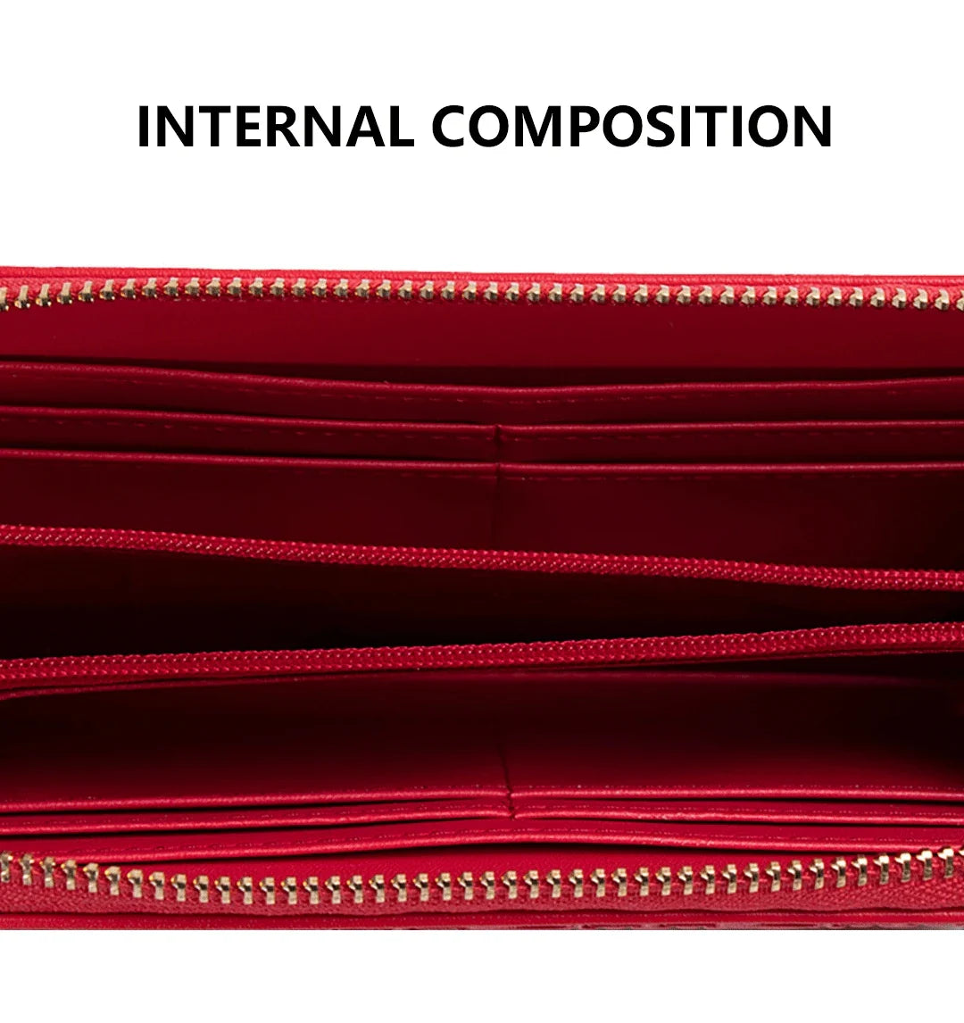 Fashion Classic Women's Portable Wallet Solid Color Design Multi-Letter Embossed Women's Coin Purse Minimalist