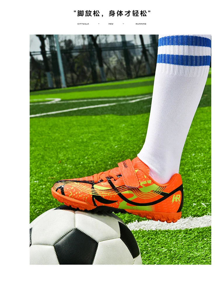 Soccer Shoes with Rubber Soles for Kids, Multicolor FG & TF Training Styles