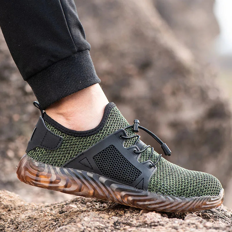Safety Shoes Men With Steel Toe Cap Anti-smash Men Work Shoes Sneakers Light Puncture-Proof Indestructible Anti-smash Shoes
