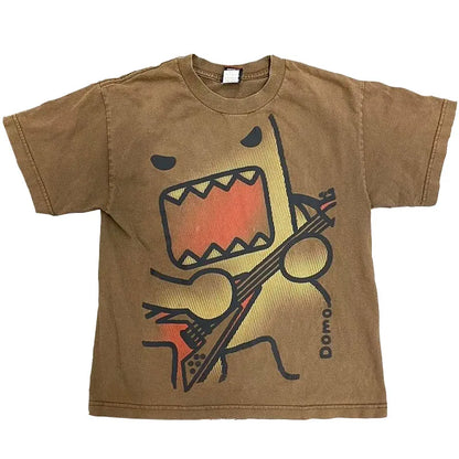 Oversized Summer Trend Funny T-shirts Printed Versatile Couple Cotton Y2k Casual Loose Tops New Simple Retro Tee