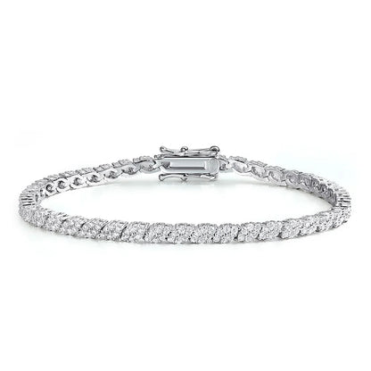 18K Plated All Moissanite Tennis Bracelet for Women Lab Created Diamond Chain 925 Sterling Silver Wholesale Jewelry