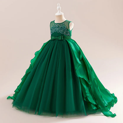 Summer Baptism Bridesmaids Girls Party Dress Elegant Tulle Wedding Princess Prom Dress For Girl Gala Birthday Christmas Vestidos