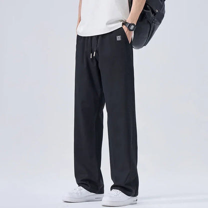 Brand Soft Jeans for Men Spring Thin Draped Comfortable Straight Trousers Drawstring Male Baggy Denim Pants Streetwear