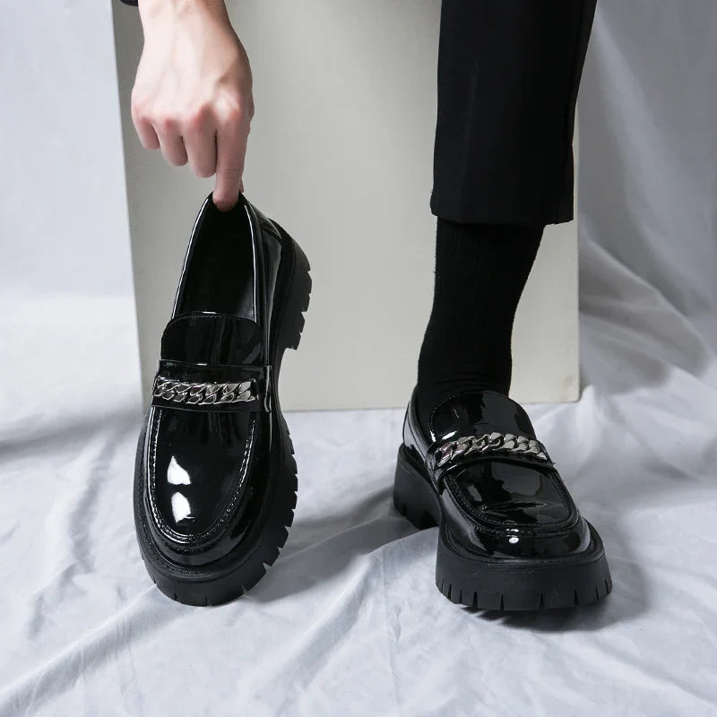 Sapatos Casuais Masculinos de Couro Clássicos – Marrom/Preto, Respiráveis, Tamanhos Europeus 40–48