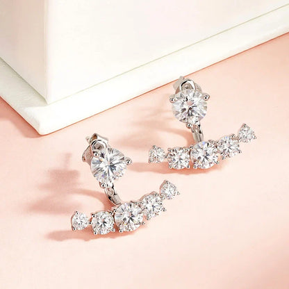 4.6CTTW Full Moissanite Stud Earrings for Women Sparkly Simulated Diamond S925 Sterling Silver Ear Jewelry Christmas Gift