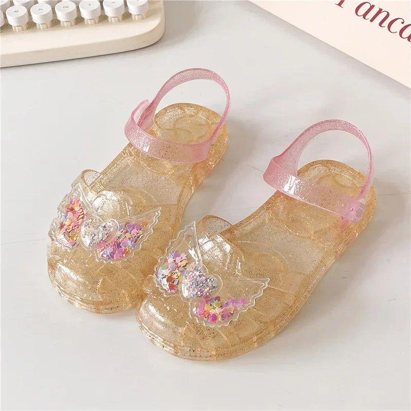 2025 New Summer Children's Sandals Little Princess Shoes Girls Sandals Baby Jelly Shoes Girls Beach Shoes