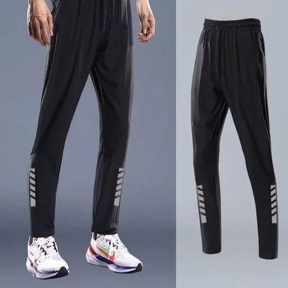 Men's Quick-Dry Summer Morning Run Football Cycling Running Training New Casual Loose Elastic Pants