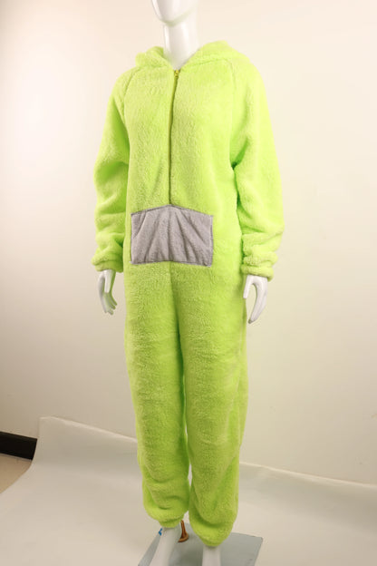 Adult Kids Teletubbies Costumes Soft Long Sleeves Piece Pajamas Costume Lala Home Clothes Cosplay Adult Unisex HomeWear