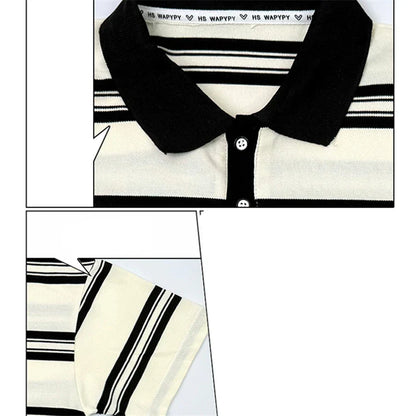 2025 New Kids Boys Cotton Top and Bottom Clothing Set for Child Stripe Polo Shirt + Shorts Two Pieces Summer Outfit Clothes Set