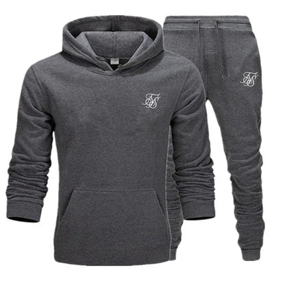 sik silk Men Brand New Sets Fashion Autumn Spring Sporting Suit Sweatshirt Sweatpants Mens Clothing 2 Pieces Sets Slim Tracksuit