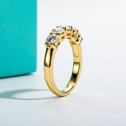 4mm D Color Moissanite Wedding Band Ring  925 Sterling Silver 18K Gold Plated Eternity Band Engagament Rings Wholesale