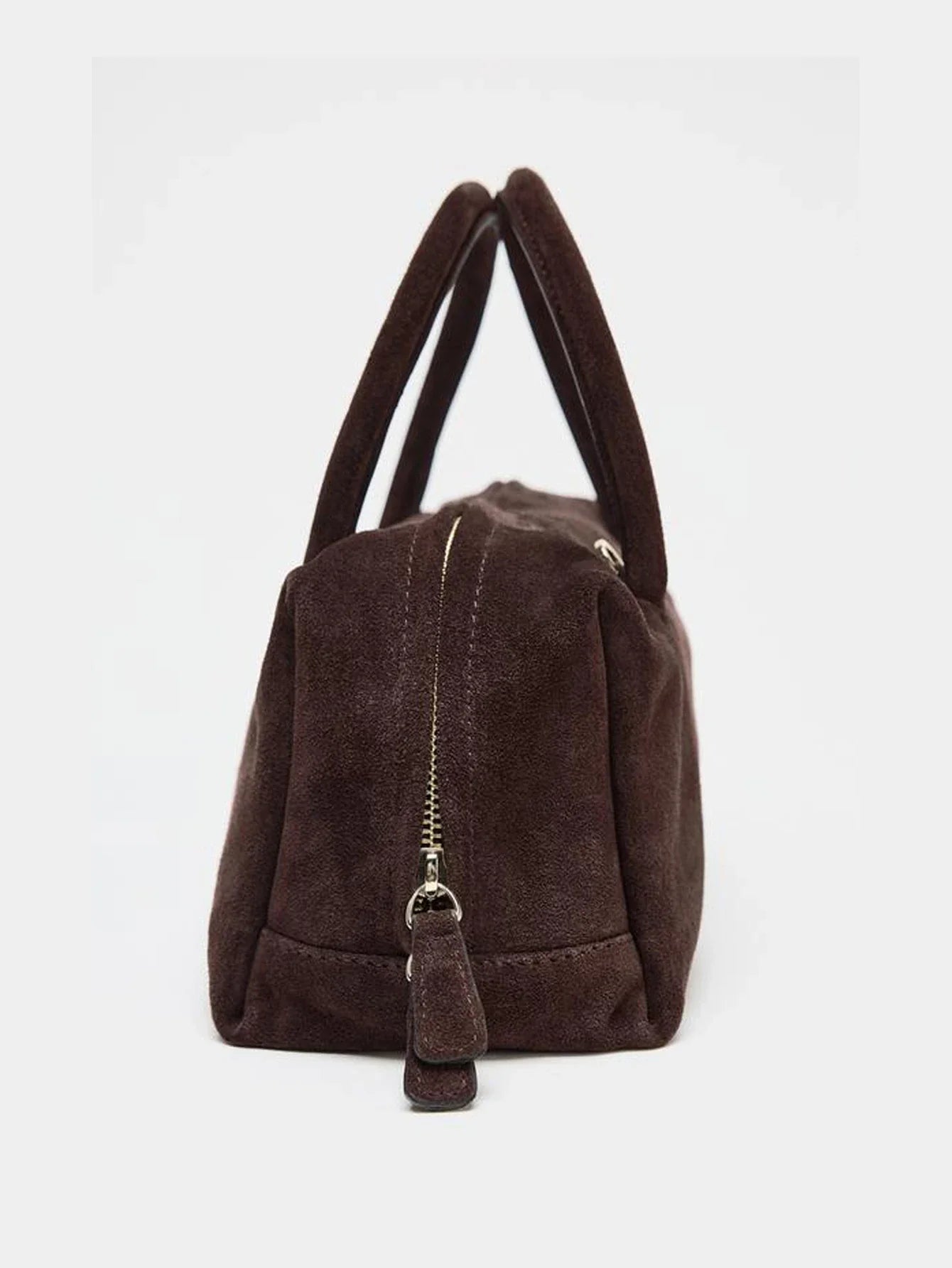 Ladies' single-shoulder bag, suede hand-held crossbody zipper bowling bag, Boston Korean wave women's bag